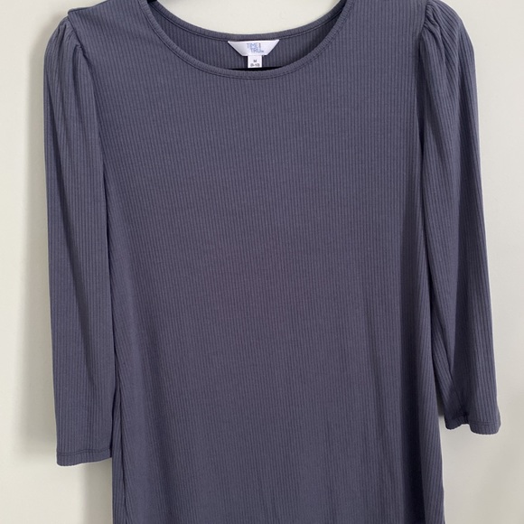 Blue Grey | Ribbed Puff Sleeve Shirt - Picture 1 of 1